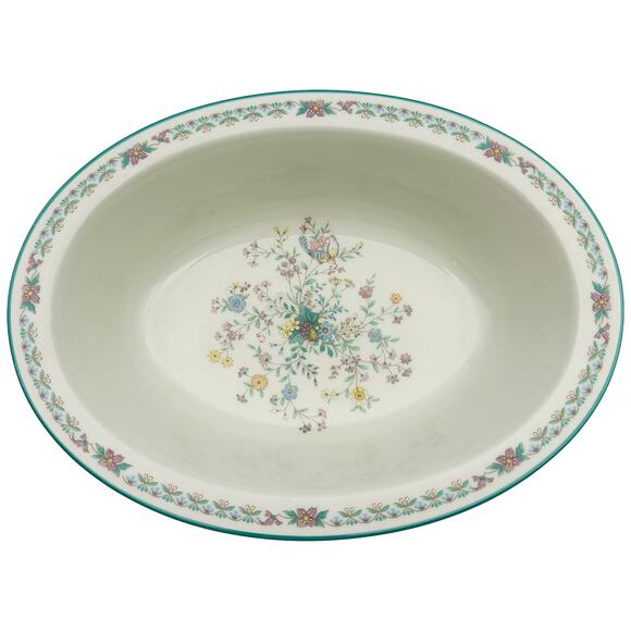 Vintage Noritake Japan Paradise Green 8223 W80 Floral 10" Oval Vegetable Bowl - Picture 1 of 7